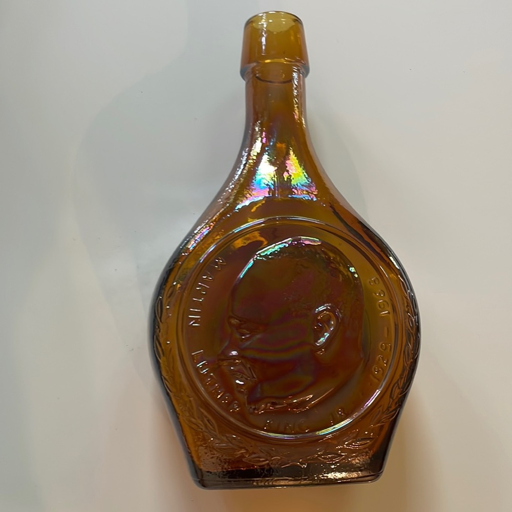 Martin Luther King Commemorative Decanter Amber Wheaton Glass